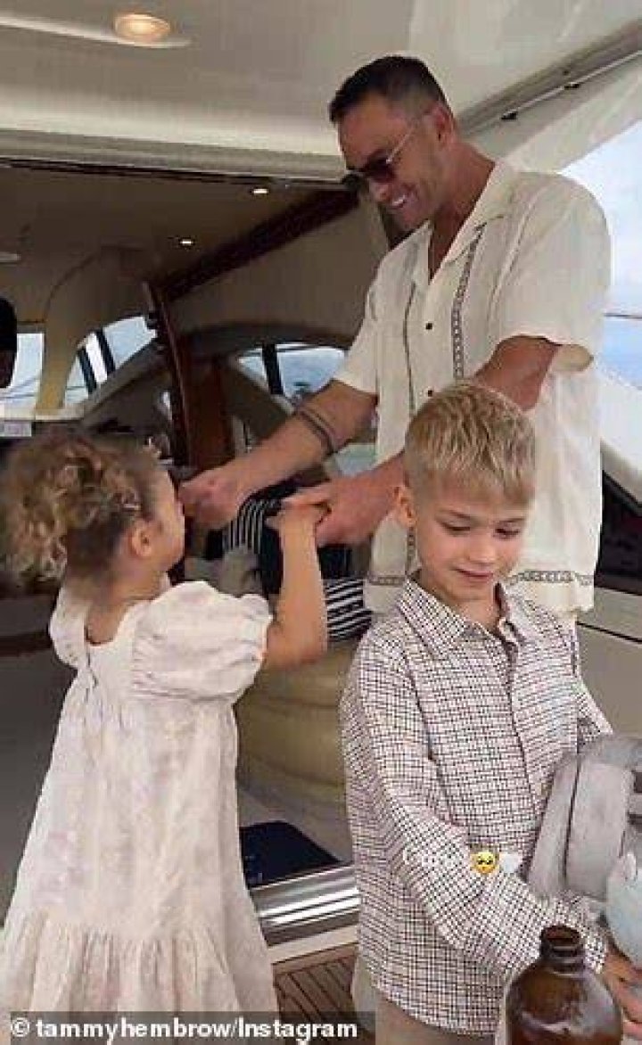 Sweet:&nbsp;Tammy also captured precious footage of Matt doting on her two young children
